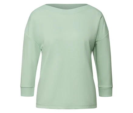 T-shirt avec détails côtelés Street One, vert sauge