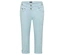 Pantalon 3/4 bleu clair Cecil «
New York
» avec boutons et fermeture éclair sur fond blanc.
