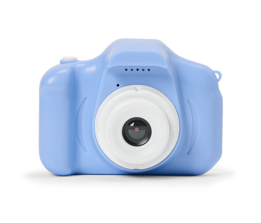Appareil photo numérique bleu avec objectif blanc