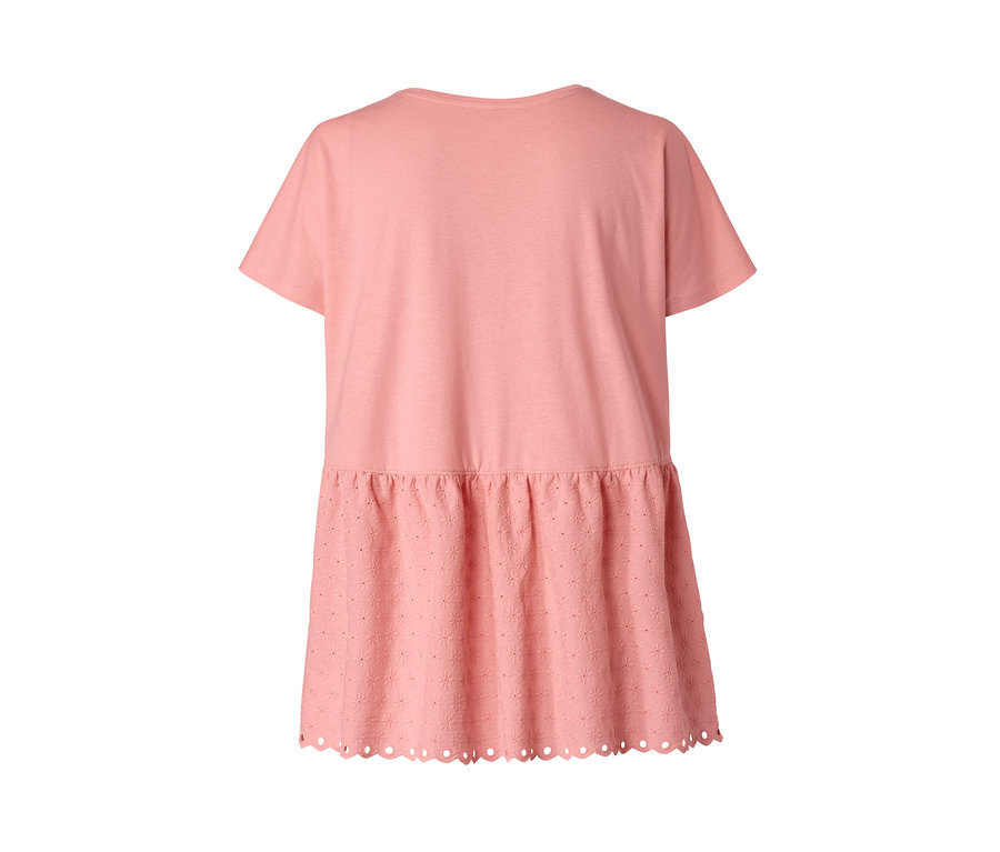 T-shirt bimatière corail à broderie vu de dos.