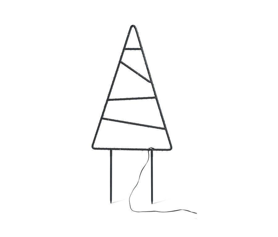 Petit sapin d'extérieur à LED en métal.