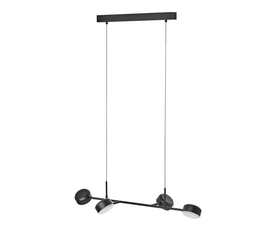 Lampe suspendue LED noire, 4 feux.