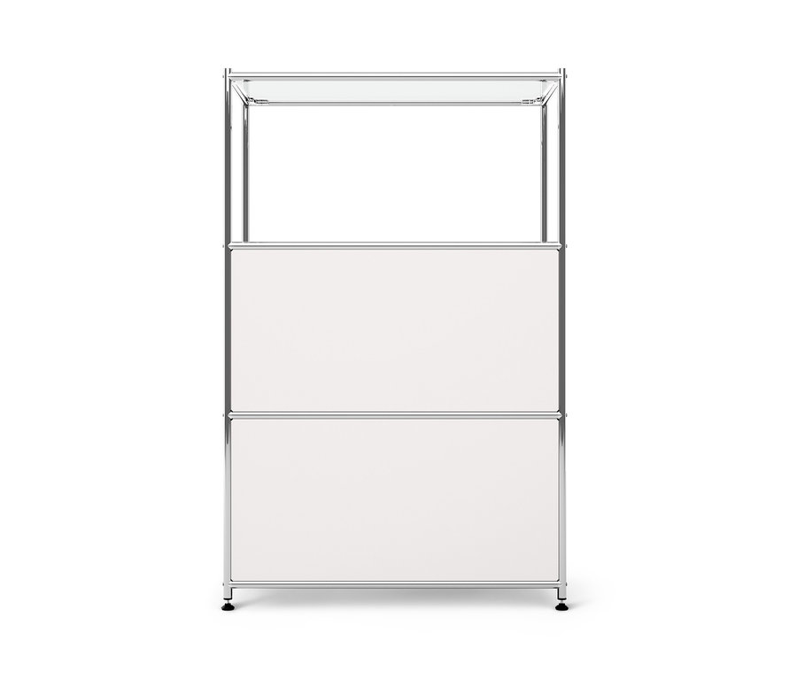 Commode en métal blanche « CN3 » à 2 abattants.