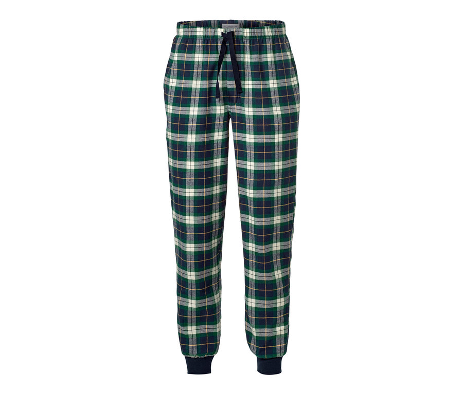 Un pantalon relax en flanelle à carreaux.