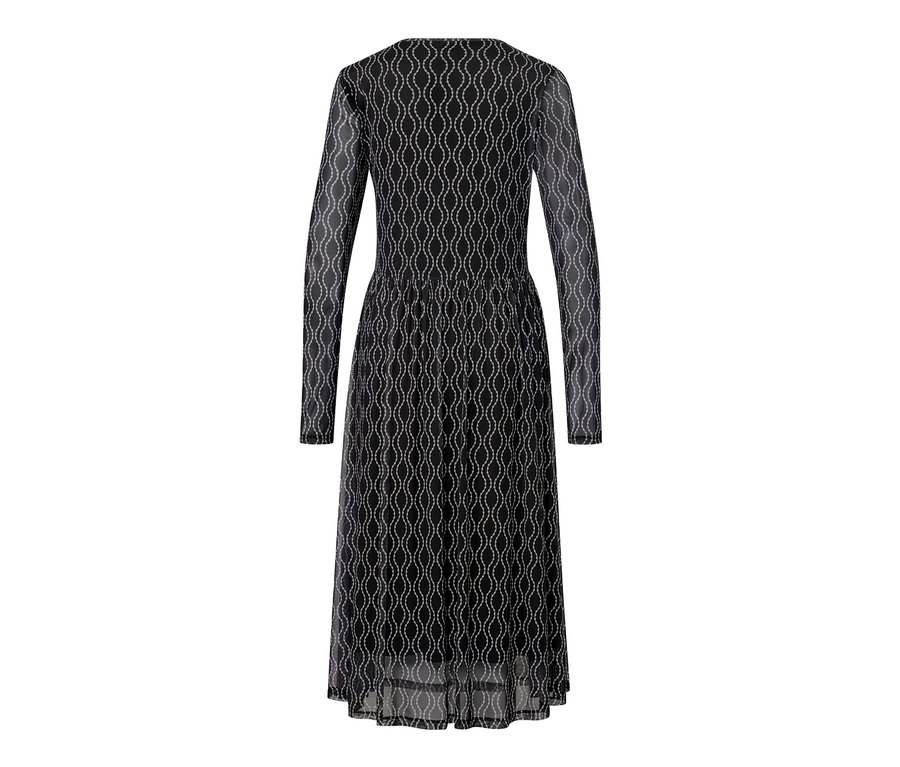 Robe noire en mesh imprimée.