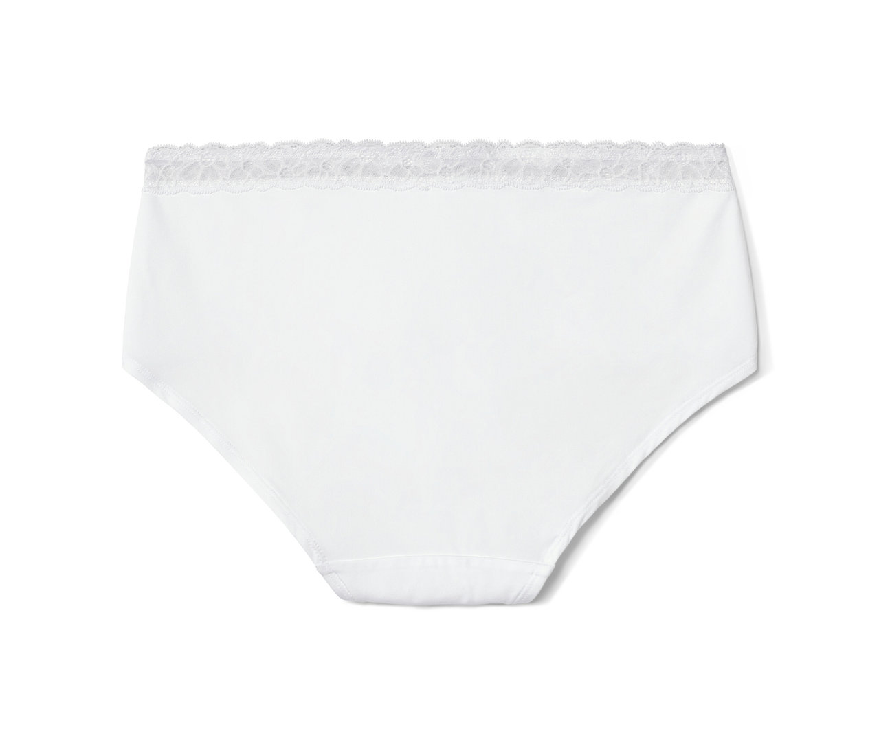 5 culottes blanches avec de la dentelle.
