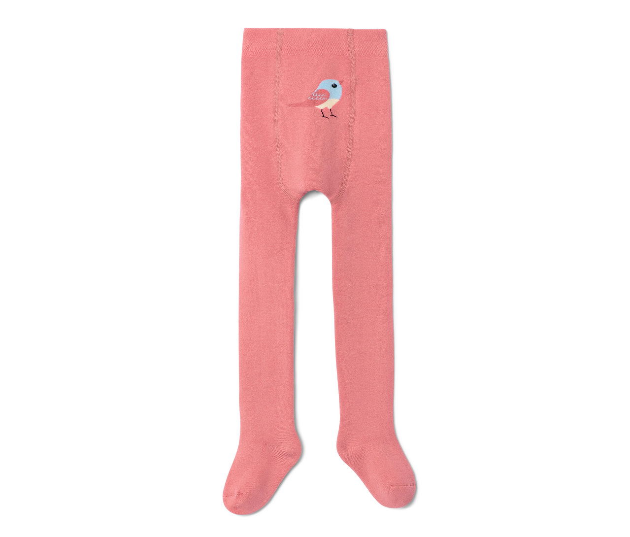 Collant thermique rose pour tout-petit avec un oiseau.