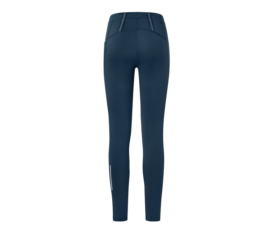 Legging thermique de course à pied bleu foncé.