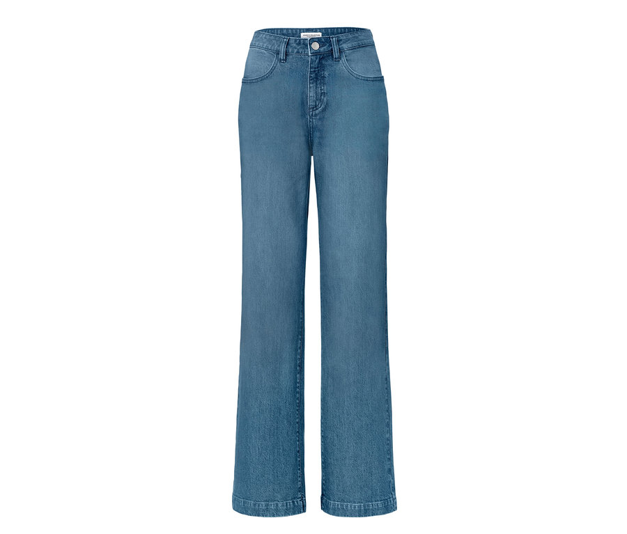 Un jean bleu Palazzo coupe « Neni ».