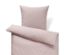 Parure de lit en percale rose de taille standard et grande taille.