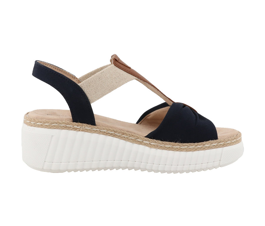 Sandale Tom Tailor, textile/PU bleu marine.