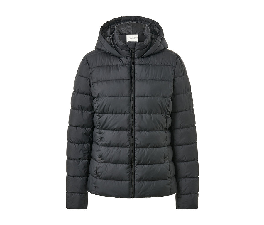 Veste matelassée à capuche noire.