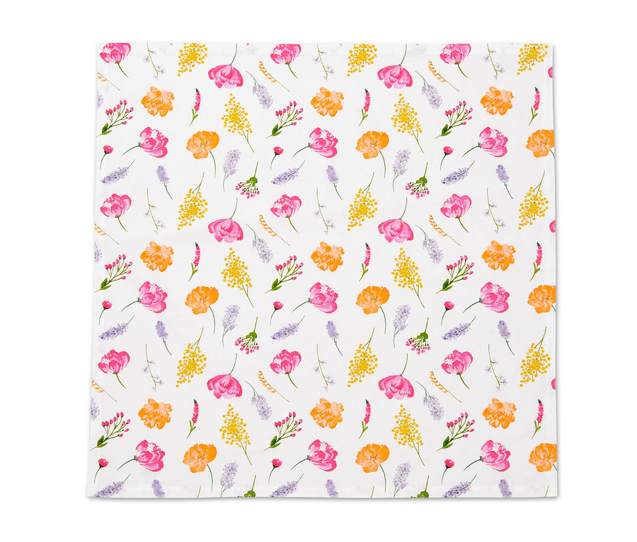 Nappe en coton avec un motif floral.