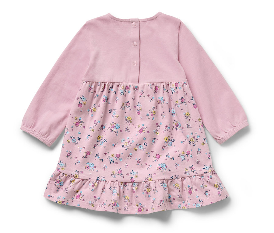 Robe en jersey pour bébé à manches longues et imprimé floral.