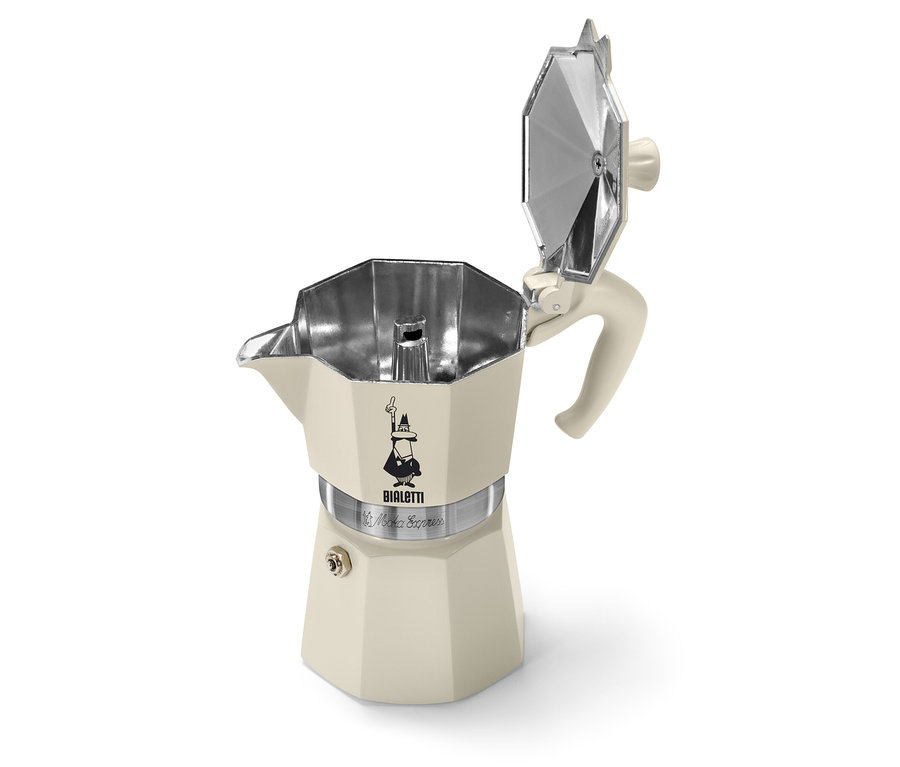Cafetière à expresso « Bialetti Moka Express » 190 ml, Crema ouverte.