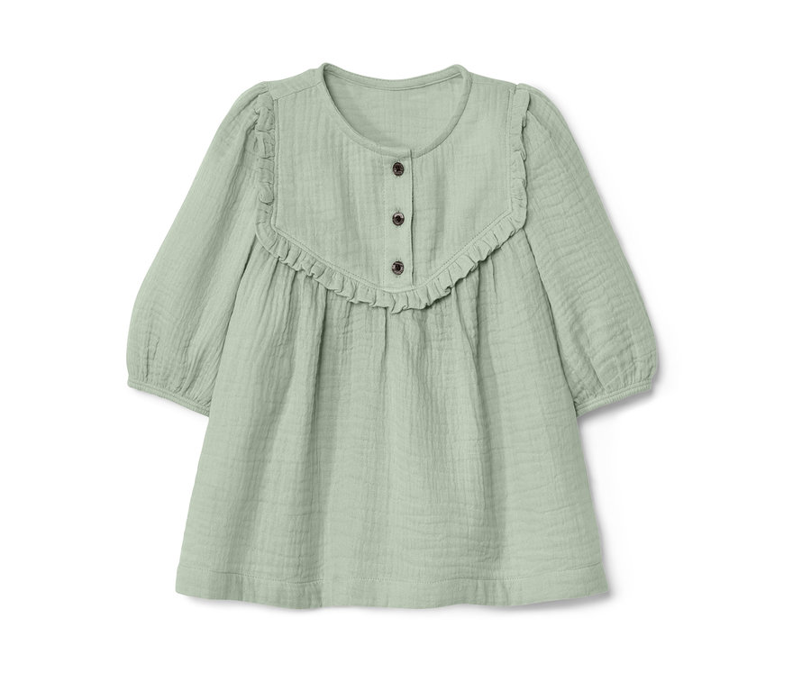 Blouse premium pour enfant vert clair avec boutons.