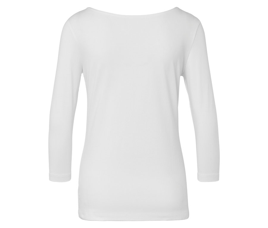 T-shirt blanc à manches longues sur fond blanc.