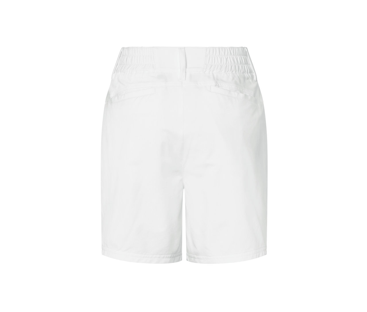 Vue arrière d'un short technique en softshell blanc.