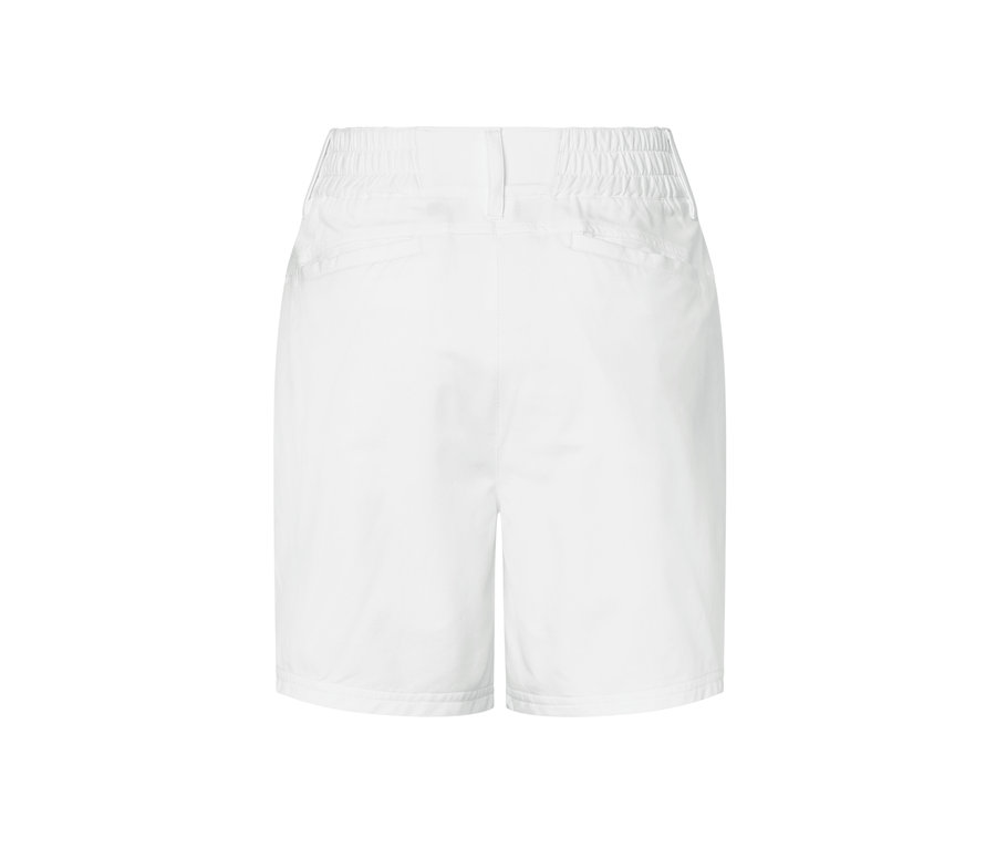 Vue arrière d'un short technique en softshell blanc.