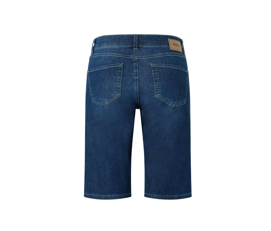 Vue arrière du jeans «
Bermuda Turn-Up
» Angels, coupe droite, bleu moyen.