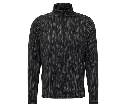 Sweat-shirt noir et blanc avec fermeture éclair.