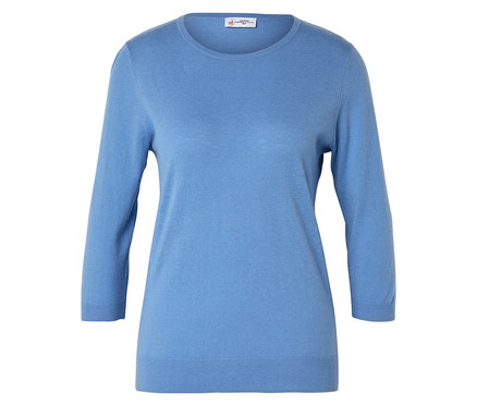 Pull en maille fine avec soie, bleu