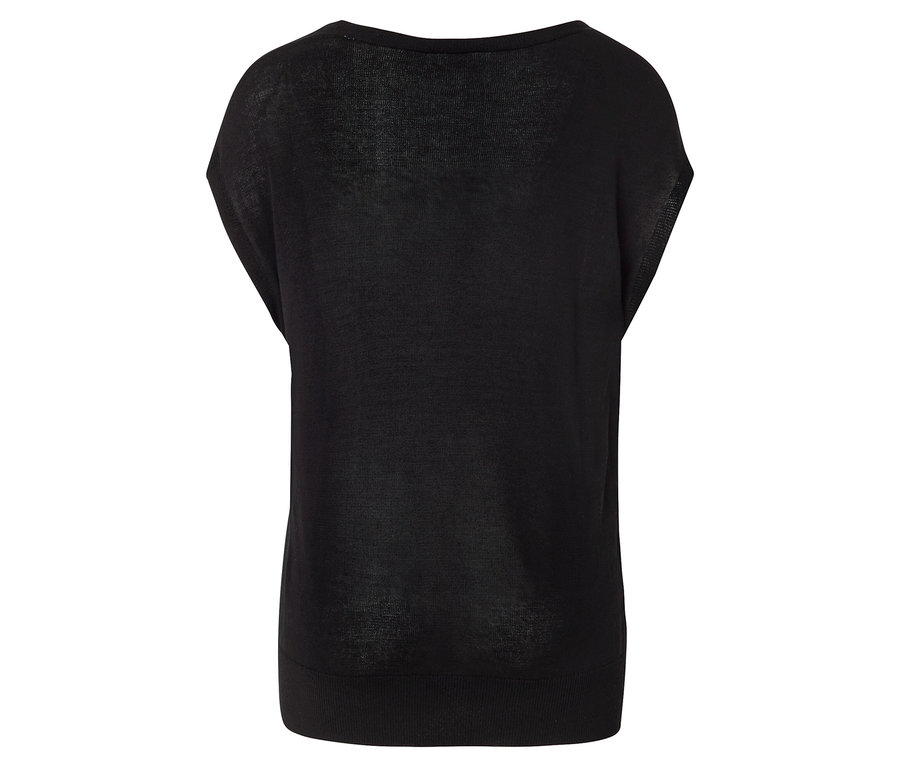 T-shirt noir à manches courtes, vue arrière.