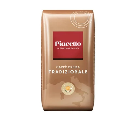 Un paquet de Caffè Crema Tradizionale Piacetto – 1 kg, en grains.