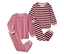 Deux pyjamas en nicky pour enfant vieux rose. L'un est uni à étoiles, l'autre est rayé vieux rose et bordeaux.