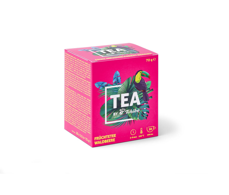 Paquet de TEA by Tchibo infusion aux fruits des bois – 8x 20 sachets.