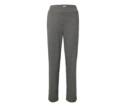 Pantalon à jambe droite à motif pied-de-poule.