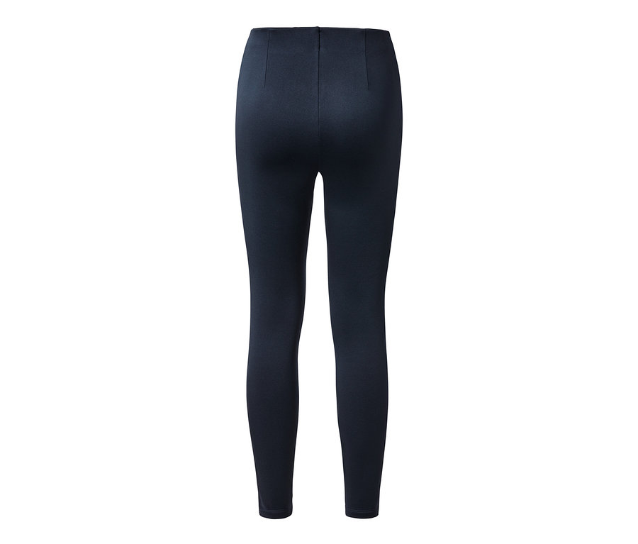 Vue arrière d'un legging thermique bleu.