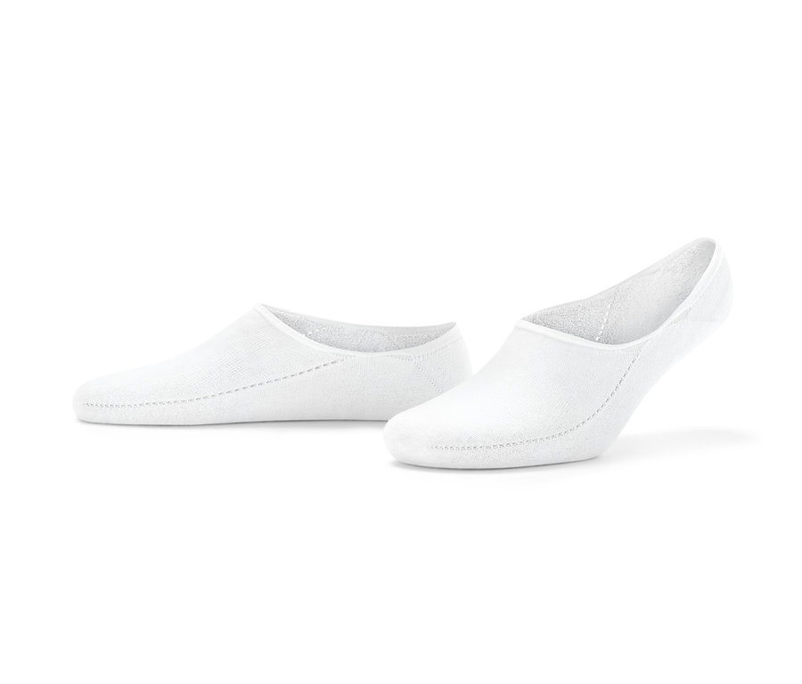 Deux paires de socquettes de sport chaudes blanches sont posées sur le sol.