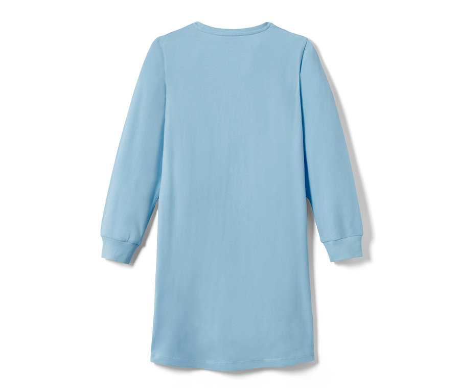 Chemise de nuit pour filles bleu clair à manches longues vue de dos.