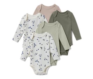 2x blanc avec imprimé intégral de baies, 1x vert menthe, 1x kaki, 1x beige