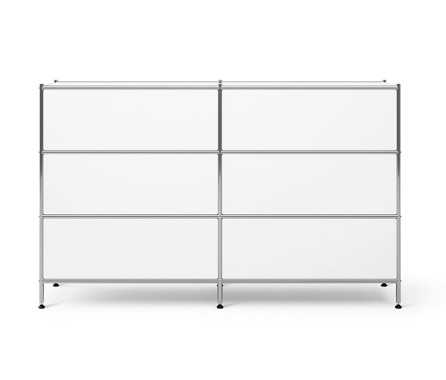 Commode en métal blanc « CN3 » avec 6 tiroirs.