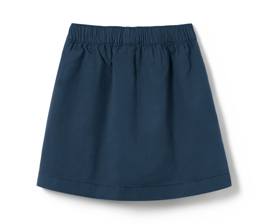Jupe kilt bleu marine pour tout-petits avec taille élastique.