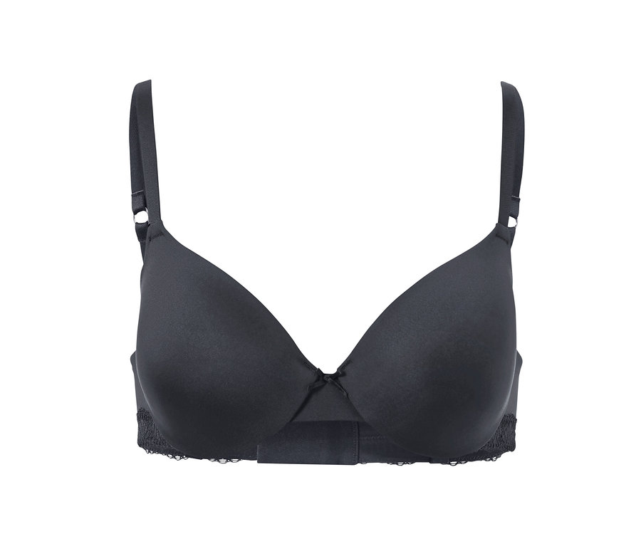 Soutien-gorge invisible noir avec un nœud au centre.