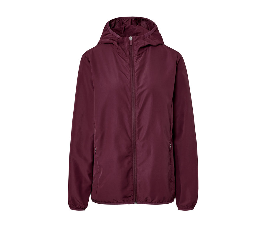 Veste fonctionnelle légère prune « pack me » avec fermeture éclair et capuche.