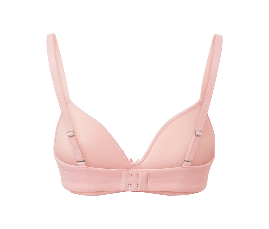 Soutien-gorge à coques souples rose, vu de dos.