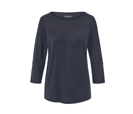T-shirt fonctionnel bleu à manches 3/4.
