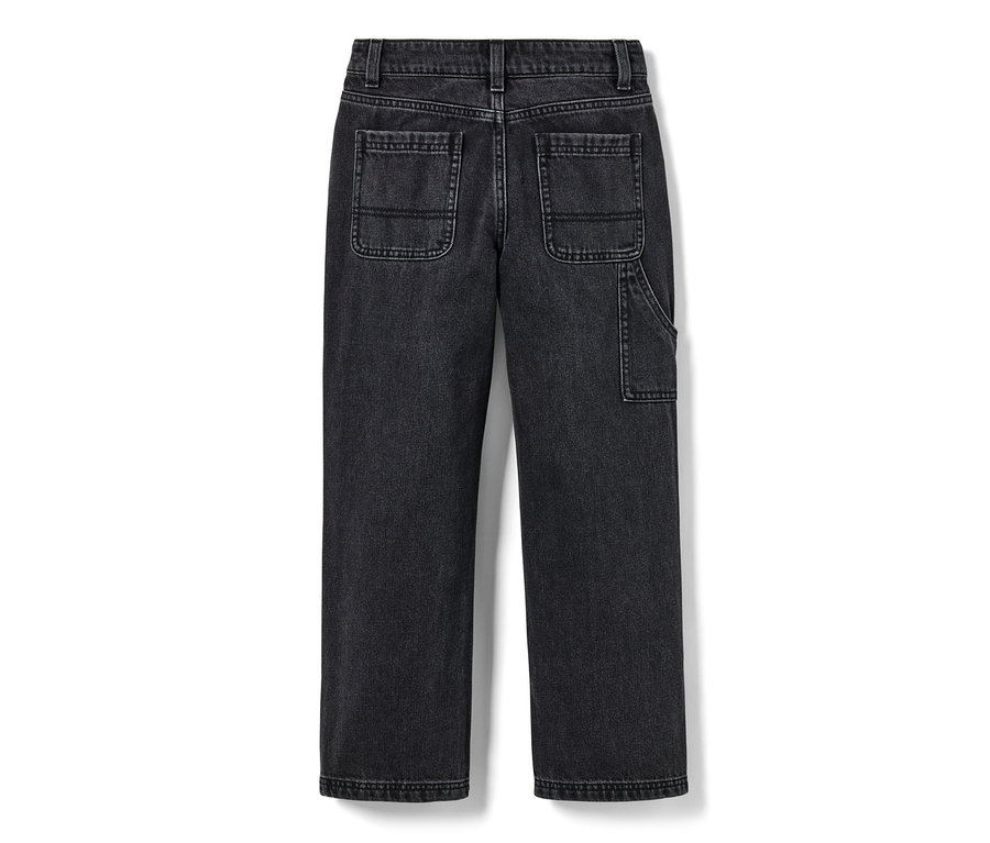 Pantalon cargo noir pour enfant vu de dos.