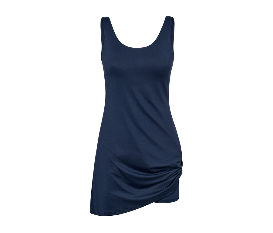 Robe de sport bleu marine avec cycliste.