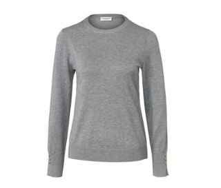 Pull en maille fine, gris chiné