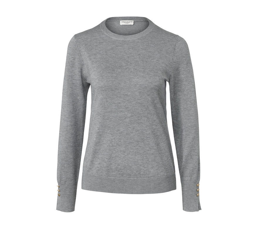 Pull en maille fine gris chiné.