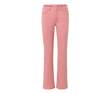 Jean bootcut corail, coupe « Lou ».