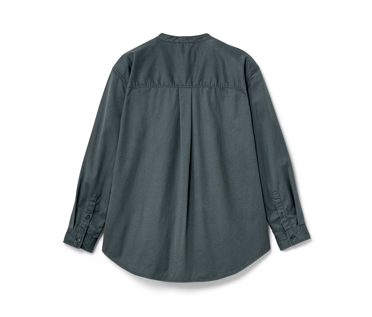 Vue arrière de la blouse NAH/STUDIO en coton durable, stone blue.