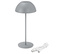 Lampe de table rechargeable à LED, grise