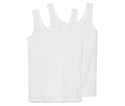 Deux maillots de corps blancs superposés.