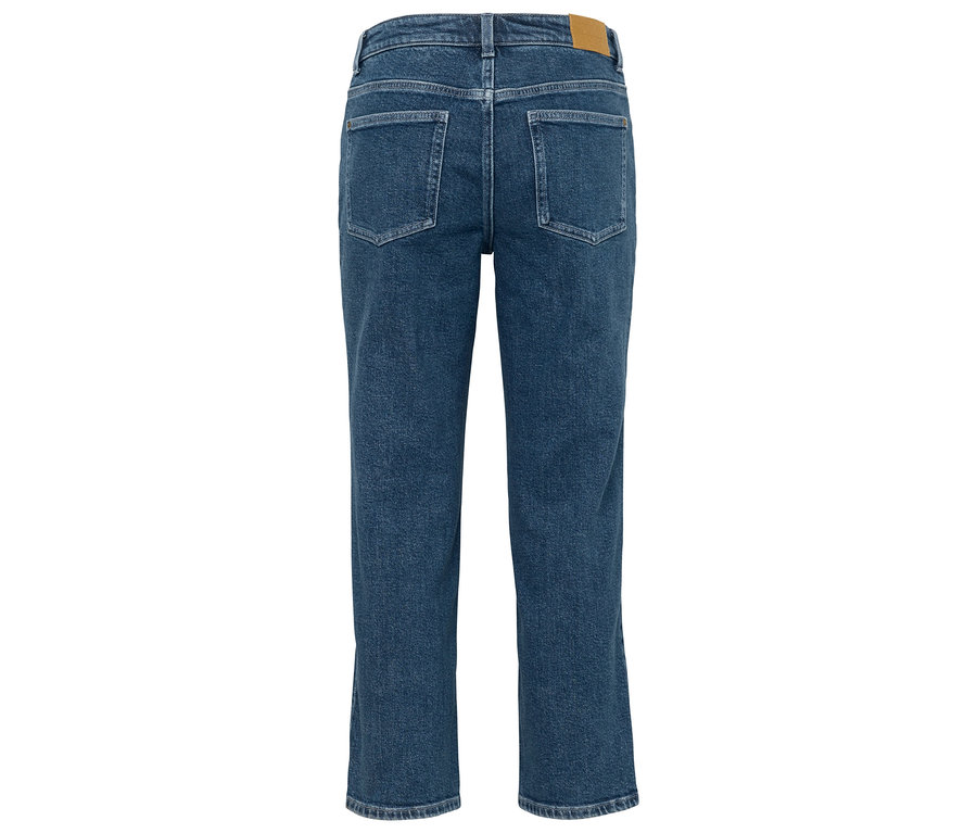 Vue arrière d'un jean bleu.